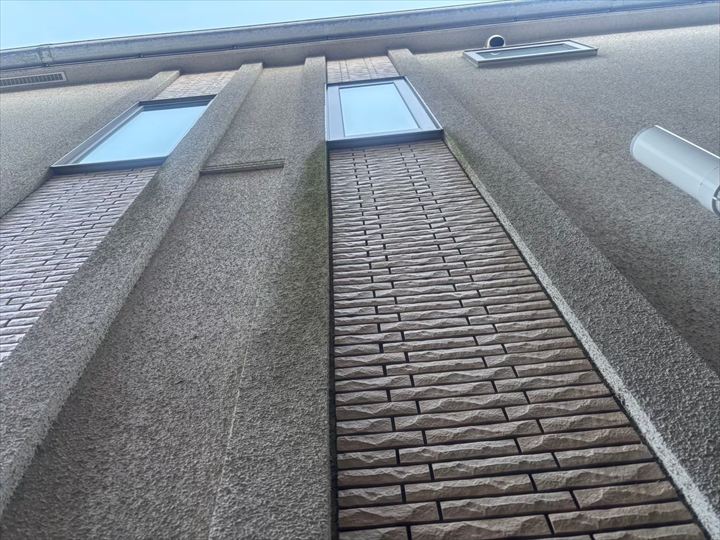 外壁面に見られる黒ずみの広がり